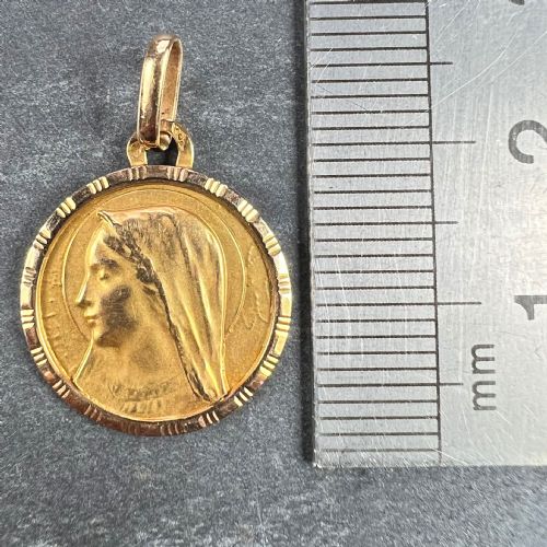 FRENCH PERRIAT VIRGIN MARY 18K YELLOW GOLD PENDANT CHARM - ADDITIONAL PHOTO 10