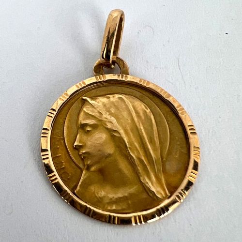 FRENCH PERRIAT VIRGIN MARY 18K YELLOW GOLD PENDANT CHARM - ADDITIONAL PHOTO 13