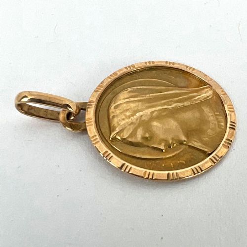 FRENCH PERRIAT VIRGIN MARY 18K YELLOW GOLD PENDANT CHARM - ADDITIONAL PHOTO 15