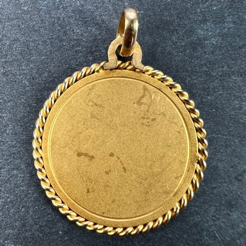 FRENCH SERRAZ VIRGIN MARY 18K YELLOW GOLD MEDAL PENDANT - ADDITIONAL PHOTO 2