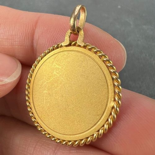 FRENCH SERRAZ VIRGIN MARY 18K YELLOW GOLD MEDAL PENDANT - ADDITIONAL PHOTO 8