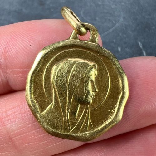 AUGIS GRUN FRENCH VIRGIN MARY 18K YELLOW GOLD CHARM PENDANT - ADDITIONAL PHOTO 9