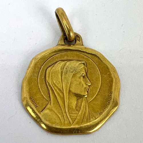 AUGIS GRUN FRENCH VIRGIN MARY 18K YELLOW GOLD CHARM PENDANT - ADDITIONAL PHOTO 16