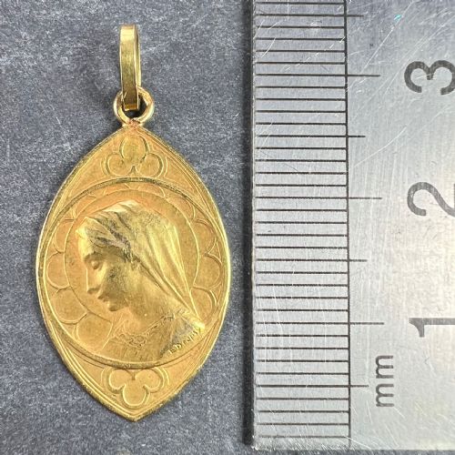 FRENCH DROPSY VIRGIN MARY 18K YELLOW GOLD CHARM PENDANT - ADDITIONAL PHOTO 9