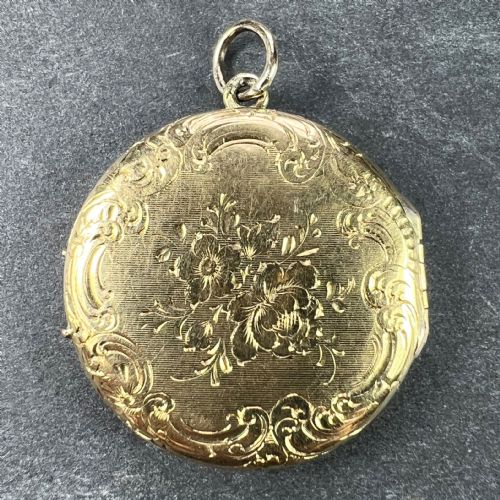 FRENCH FLOWERS 18 KARAT YELLOW GOLD PENDANT LOCKET - ADDITIONAL PHOTO 2