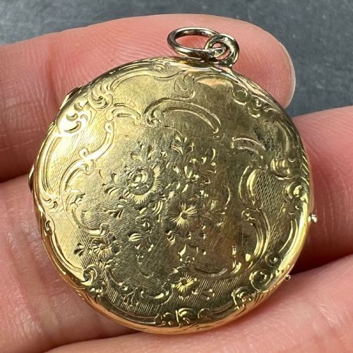 FRENCH FLOWERS 18 KARAT YELLOW GOLD PENDANT LOCKET - ADDITIONAL PHOTO 5