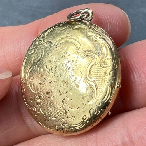FRENCH FLOWERS 18 KARAT YELLOW GOLD PENDANT LOCKET - ADDITIONAL PHOTO 6