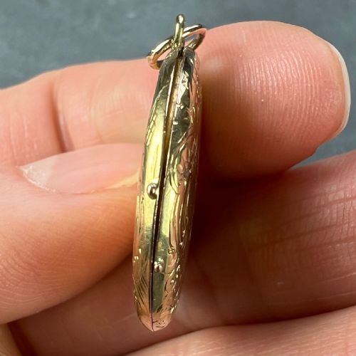 FRENCH FLOWERS 18 KARAT YELLOW GOLD PENDANT LOCKET - ADDITIONAL PHOTO 8