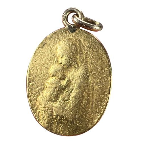 french oscar roty madonna and child 22k yellow gold charm pendant - CATEGORY: ANTIQUE JEWELLERY - DATED 1890