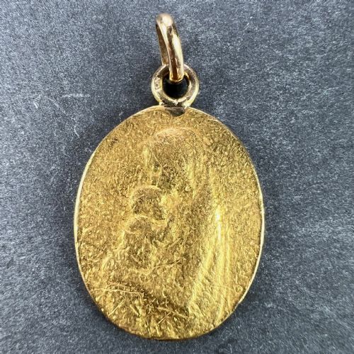 FRENCH OSCAR ROTY MADONNA AND CHILD 22K YELLOW GOLD CHARM PENDANT - ADDITIONAL PHOTO 1