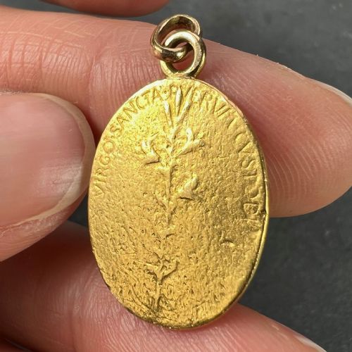 FRENCH OSCAR ROTY MADONNA AND CHILD 22K YELLOW GOLD CHARM PENDANT - ADDITIONAL PHOTO 7