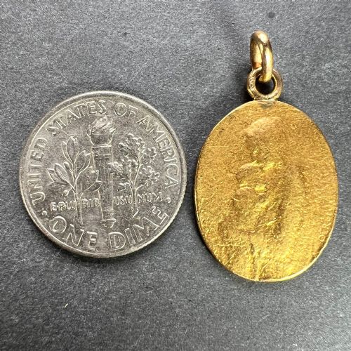 FRENCH OSCAR ROTY MADONNA AND CHILD 22K YELLOW GOLD CHARM PENDANT - ADDITIONAL PHOTO 9