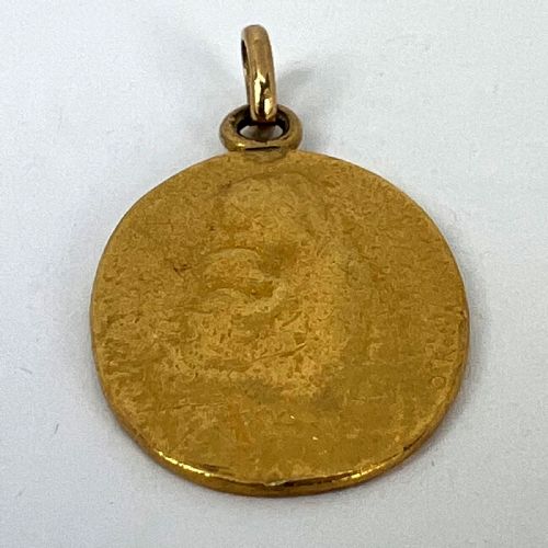 FRENCH OSCAR ROTY MADONNA AND CHILD 22K YELLOW GOLD CHARM PENDANT - ADDITIONAL PHOTO 12