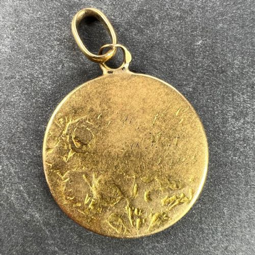 JESUS CHRIST BLESSING MARRIAGE 18K YELLOW GOLD WEDDING CHARM PENDANT - ADDITIONAL PHOTO 2