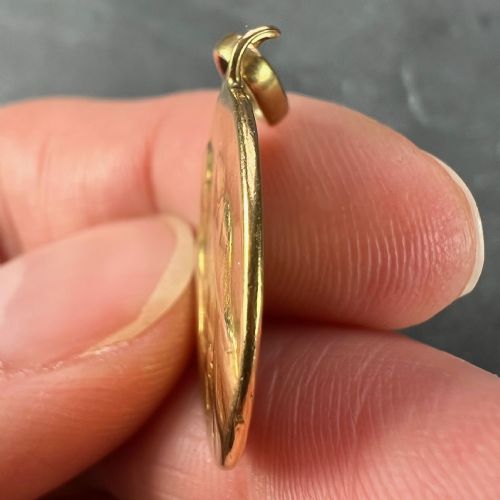 JESUS CHRIST BLESSING MARRIAGE 18K YELLOW GOLD WEDDING CHARM PENDANT - ADDITIONAL PHOTO 7