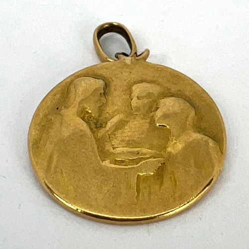 JESUS CHRIST BLESSING MARRIAGE 18K YELLOW GOLD WEDDING CHARM PENDANT - ADDITIONAL PHOTO 12
