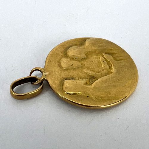 JESUS CHRIST BLESSING MARRIAGE 18K YELLOW GOLD WEDDING CHARM PENDANT - ADDITIONAL PHOTO 13