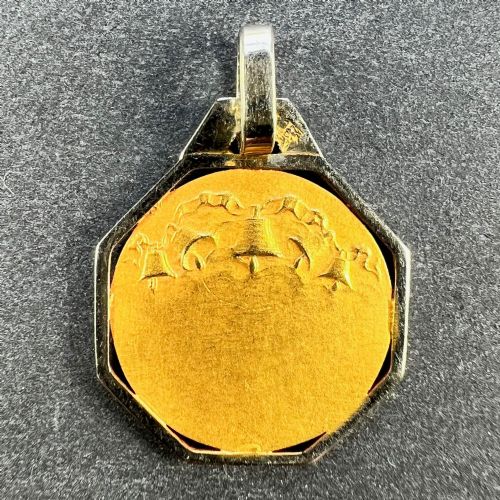 FRENCH RAPHAELS CHERUB 18K YELLOW WHITE GOLD CHARM PENDANT - ADDITIONAL PHOTO 2
