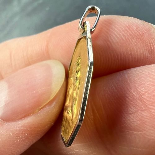 FRENCH RAPHAELS CHERUB 18K YELLOW WHITE GOLD CHARM PENDANT - ADDITIONAL PHOTO 6