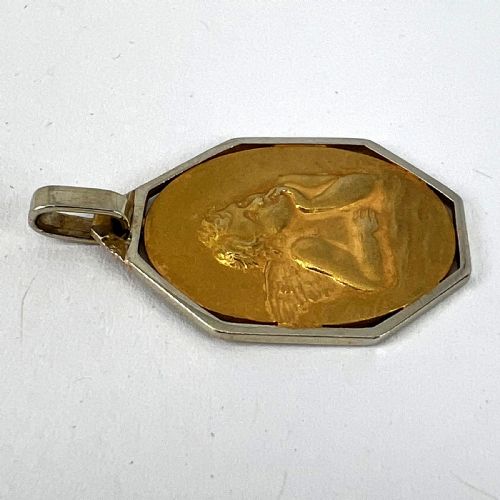 FRENCH RAPHAELS CHERUB 18K YELLOW WHITE GOLD CHARM PENDANT - ADDITIONAL PHOTO 13