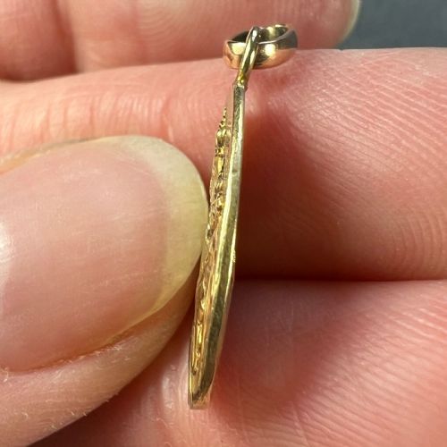 FRENCH MADONNA AND CHILD SACRED HEART 18K YELLOW GOLD MEDAL PENDANT - ADDITIONAL PHOTO 5