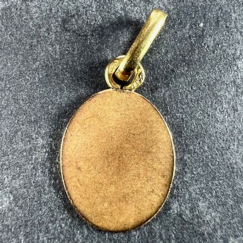 FRENCH EMILE DROPSY VIRGIN MARY 18K YELLOW GOLD MEDAL PENDANT CHARM - ADDITIONAL PHOTO 1