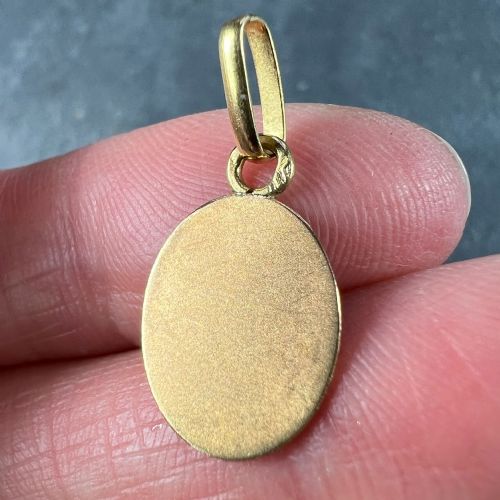 FRENCH EMILE DROPSY VIRGIN MARY 18K YELLOW GOLD MEDAL PENDANT CHARM - ADDITIONAL PHOTO 6
