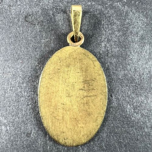ARNAULT ART NOUVEAU FRENCH MADONNA AND CHILD 18K YELLOW GOLD MEDAL PENDANT - ADDITIONAL PHOTO 2