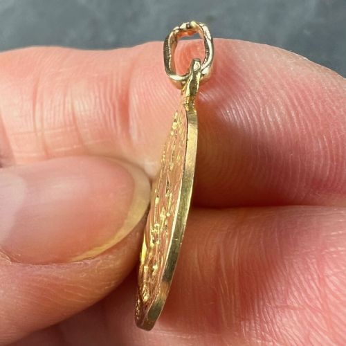FRENCH ST GEORGE AND THE DRAGON 18K YELLOW GOLD MEDAL PENDANT - ADDITIONAL PHOTO 6