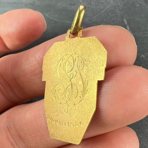 ANTIQUE FRENCH HOLY SAINT CHRISTOPHER 18K YELLOW GOLD CHARM PENDANT - ADDITIONAL PHOTO 7
