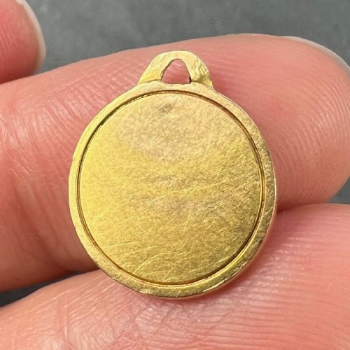 FRENCH GRUN RAPHAELS CHERUB 18K YELLOW GOLD MEDAL PENDANT - ADDITIONAL PHOTO 9