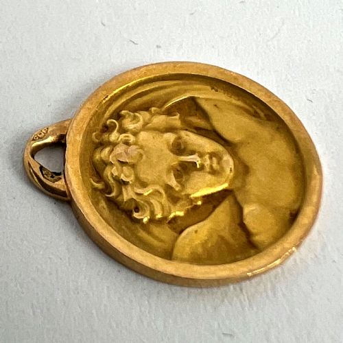 FRENCH GRUN RAPHAELS CHERUB 18K YELLOW GOLD MEDAL PENDANT - ADDITIONAL PHOTO 15