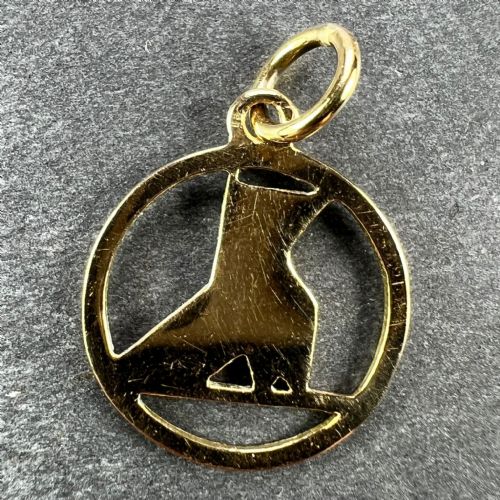 FRENCH ART DECO WHITE ORIGAMI BIRD 18K YELLOW GOLD ENAMEL CHARM PENDANT - ADDITIONAL PHOTO 2