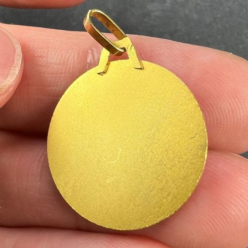 FRENCH BLOOD GROUP TYPE MEDICAL 18K YELLOW GOLD CHARM MEDAL PENDANT - ADDITIONAL PHOTO 7