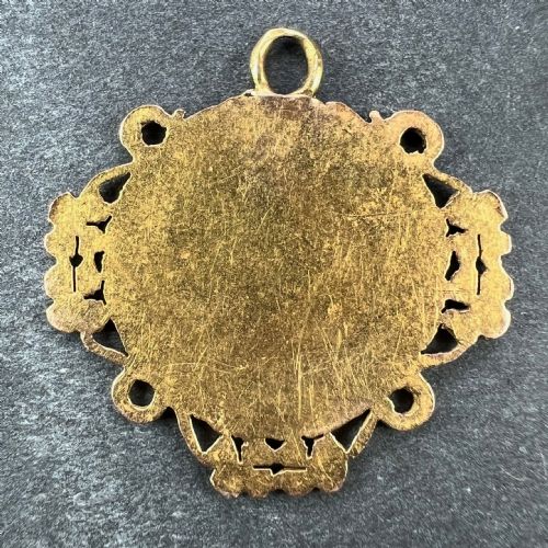 FRENCH GOOD LUCK ELEPHANT FOUR LEAF CLOVER 18K YELLOW GOLD LUCKY CHARM PENDANT - ADDITIONAL PHOTO 2