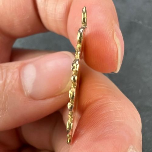 FRENCH GOOD LUCK ELEPHANT FOUR LEAF CLOVER 18K YELLOW GOLD LUCKY CHARM PENDANT - ADDITIONAL PHOTO 7