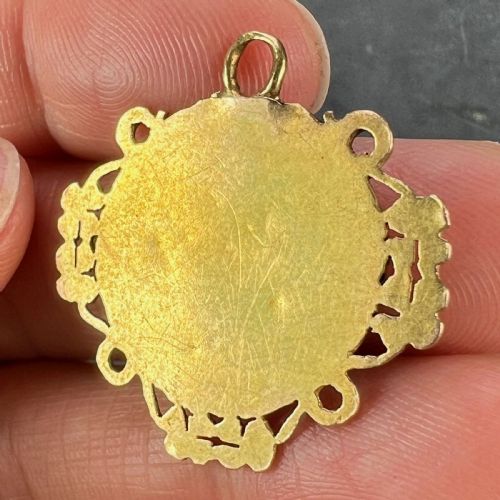 FRENCH GOOD LUCK ELEPHANT FOUR LEAF CLOVER 18K YELLOW GOLD LUCKY CHARM PENDANT - ADDITIONAL PHOTO 8