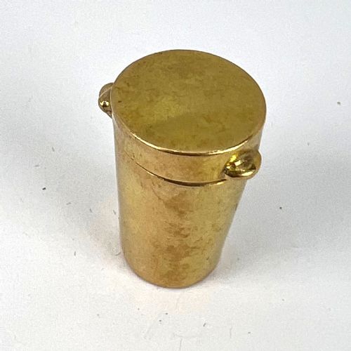 ANTIQUE FRENCH PILL BOX OR MINIATURE ETUI 18K YELLOW GOLD CHARM PENDANT - ADDITIONAL PHOTO 2