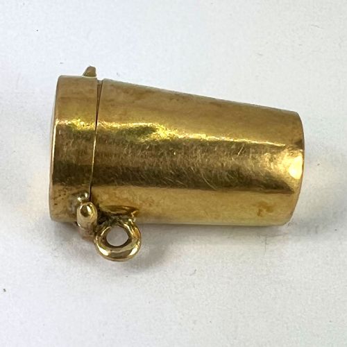 ANTIQUE FRENCH PILL BOX OR MINIATURE ETUI 18K YELLOW GOLD CHARM PENDANT - ADDITIONAL PHOTO 4