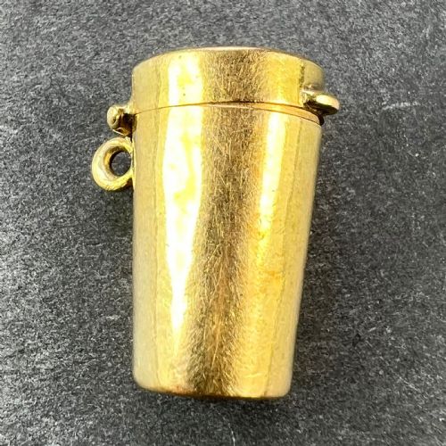 ANTIQUE FRENCH PILL BOX OR MINIATURE ETUI 18K YELLOW GOLD CHARM PENDANT - ADDITIONAL PHOTO 9