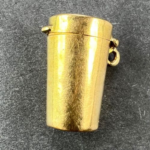 ANTIQUE FRENCH PILL BOX OR MINIATURE ETUI 18K YELLOW GOLD CHARM PENDANT - ADDITIONAL PHOTO 10