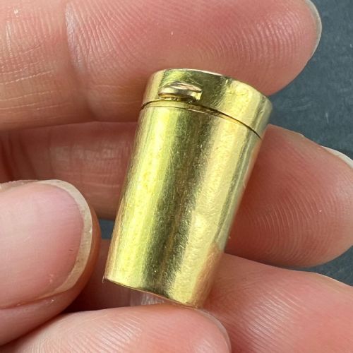 ANTIQUE FRENCH PILL BOX OR MINIATURE ETUI 18K YELLOW GOLD CHARM PENDANT - ADDITIONAL PHOTO 17