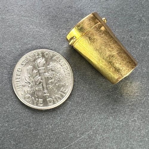 ANTIQUE FRENCH PILL BOX OR MINIATURE ETUI 18K YELLOW GOLD CHARM PENDANT - ADDITIONAL PHOTO 20