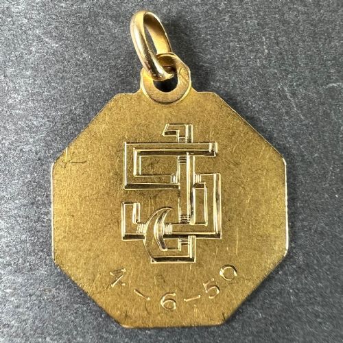 FRENCH PAUL BRANDT ST CHRISTOPHER 18K YELLOW GOLD CHARM PENDANT MEDAL - ADDITIONAL PHOTO 2