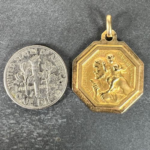 FRENCH PAUL BRANDT ST CHRISTOPHER 18K YELLOW GOLD CHARM PENDANT MEDAL - ADDITIONAL PHOTO 9