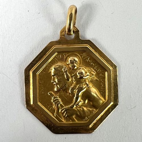 FRENCH PAUL BRANDT ST CHRISTOPHER 18K YELLOW GOLD CHARM PENDANT MEDAL - ADDITIONAL PHOTO 10