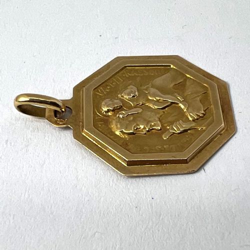 FRENCH PAUL BRANDT ST CHRISTOPHER 18K YELLOW GOLD CHARM PENDANT MEDAL - ADDITIONAL PHOTO 12