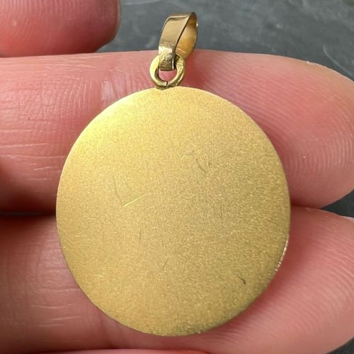 FRENCH RAPHAELS CHERUB 18K YELLOW GOLD CHARM MEDAL PENDANT - ADDITIONAL PHOTO 6