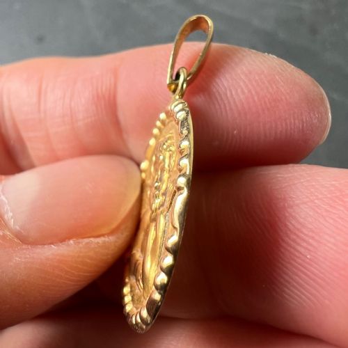 FRENCH RAPHAELS CHERUB 18K YELLOW GOLD CHARM MEDAL PENDANT - ADDITIONAL PHOTO 7