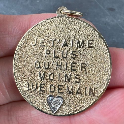 MERRIN MORE THAN YESTERDAY DIAMOND HEART 14K YELLOW GOLD LOVE CHARM PENDANT - ADDITIONAL PHOTO 4